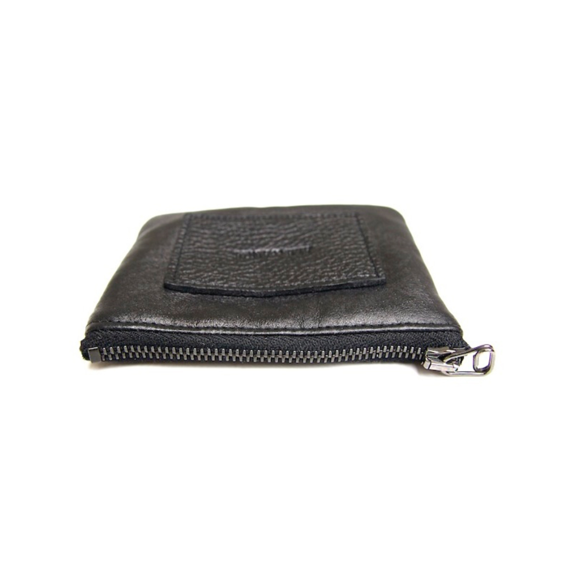 BLK LEATHER WALLET WITH BLK LEATHER PATCH