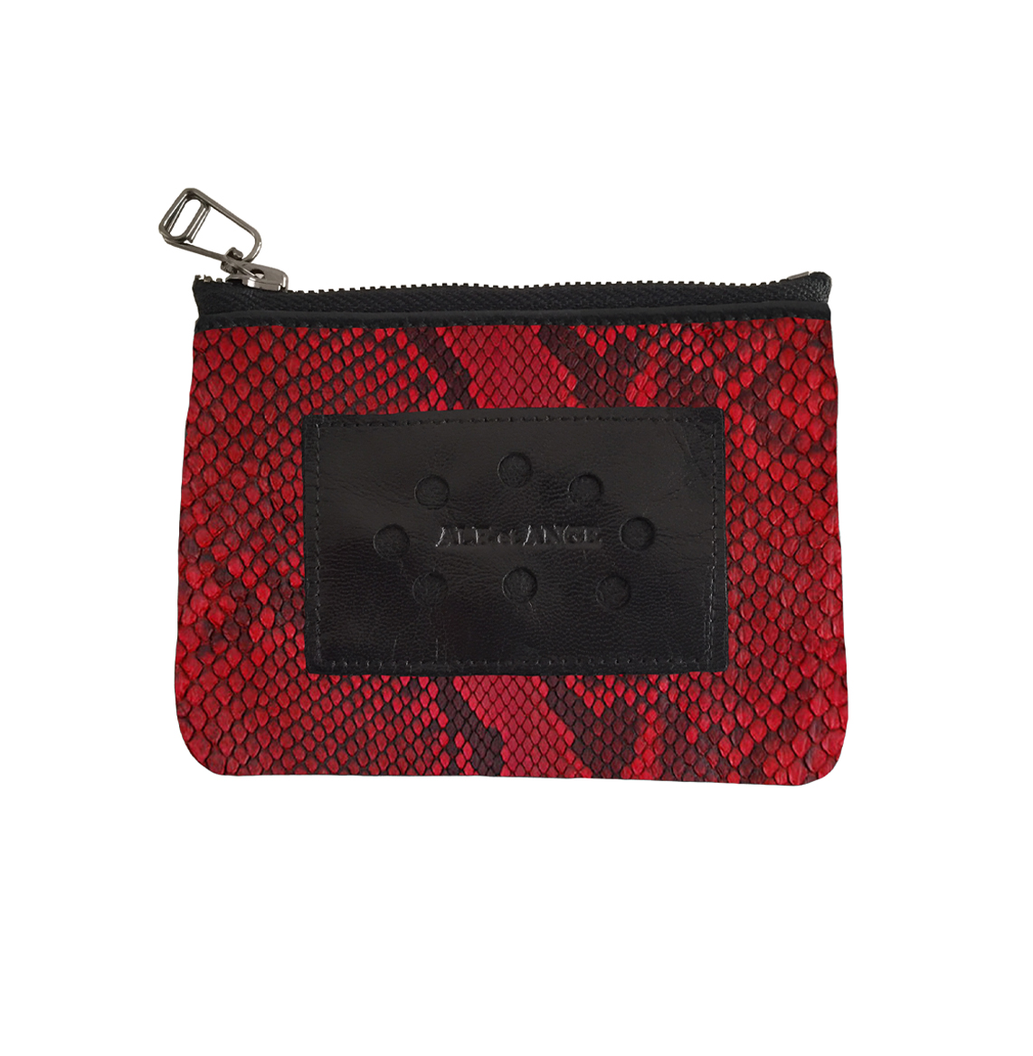 RED SNAKE PRINT LEATHER WALLET