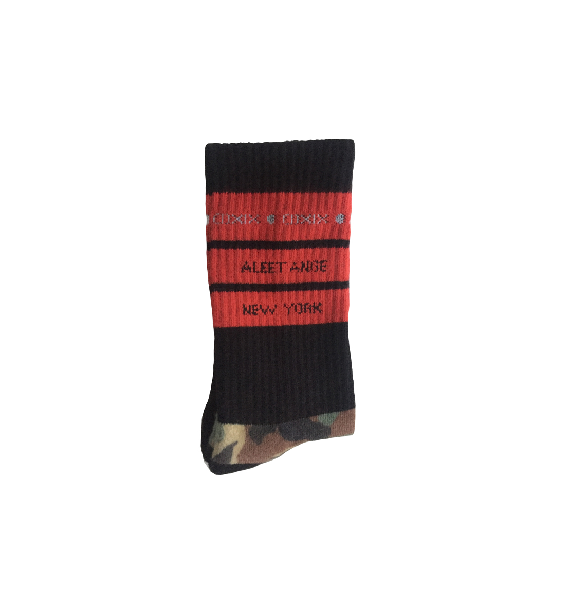 BLACK & CAMOUFLAGE PRINT KNIT SOCKS