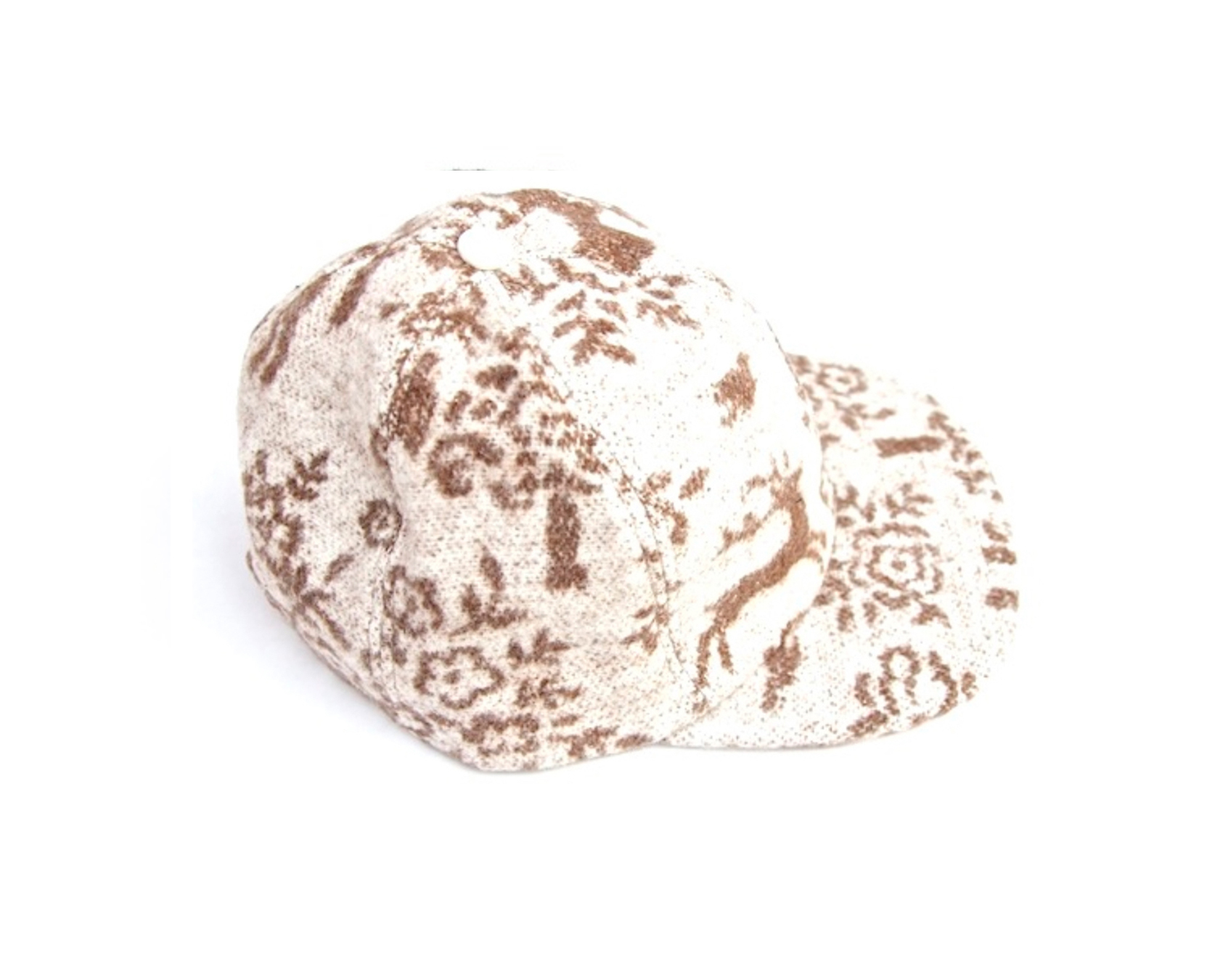 BROWN SNOW WHITE WOOL KNIT CAP