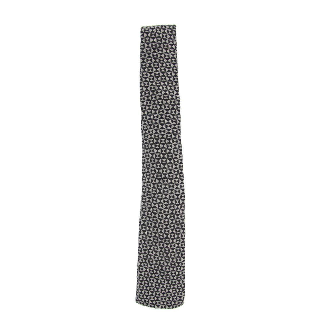 GREY BLACK CUBES KNIT TIE
