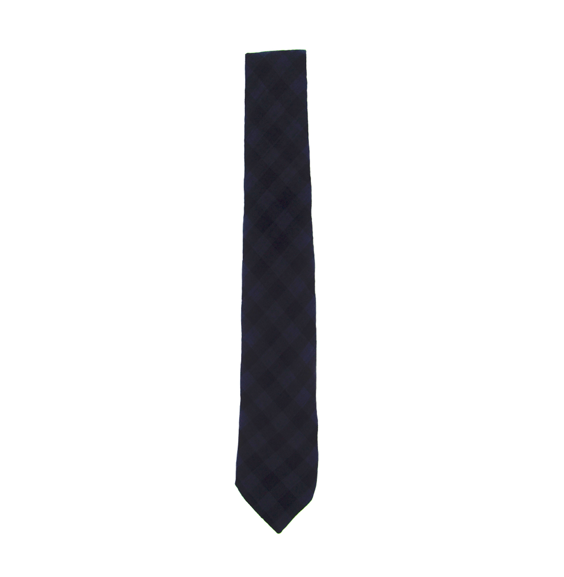 NAVY BLUE LRG CHECK LINEN TIE