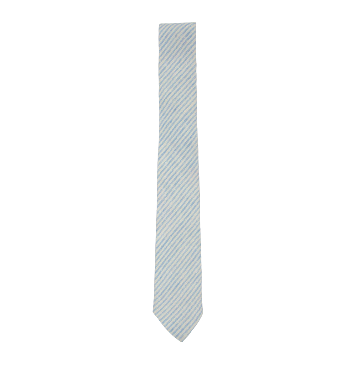 SKY BLUE STRIPE LINEN TIE